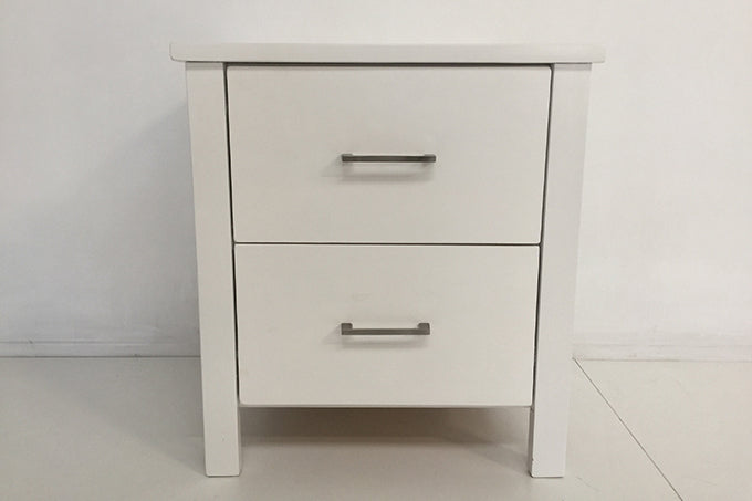 Tina 2Drw Bedside Table White