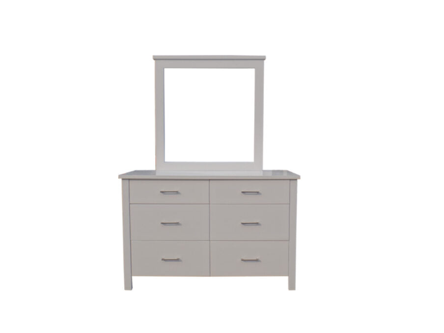 Tina White Dresser Table + Mirror