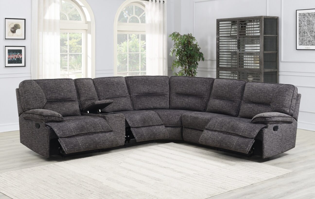 Baileys Fabric Corner Recliner Black