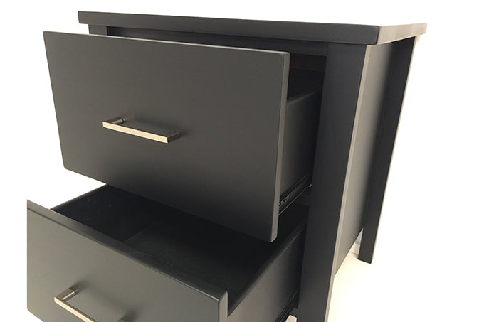 Tina 2 Drw Bedside Table Black