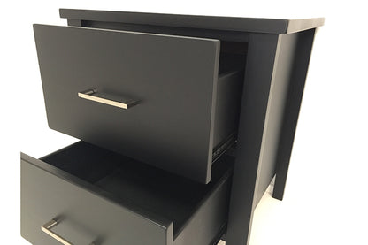 Tina 2 Drw Bedside Table Black