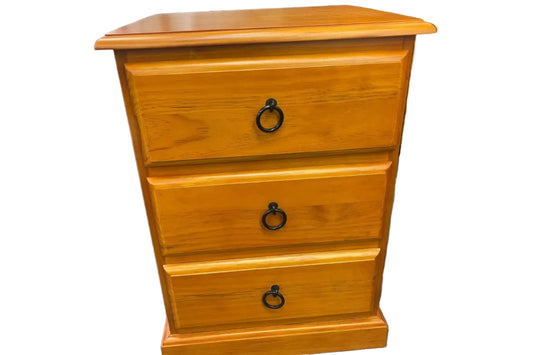 Troy 3 Drawer Bedside Table