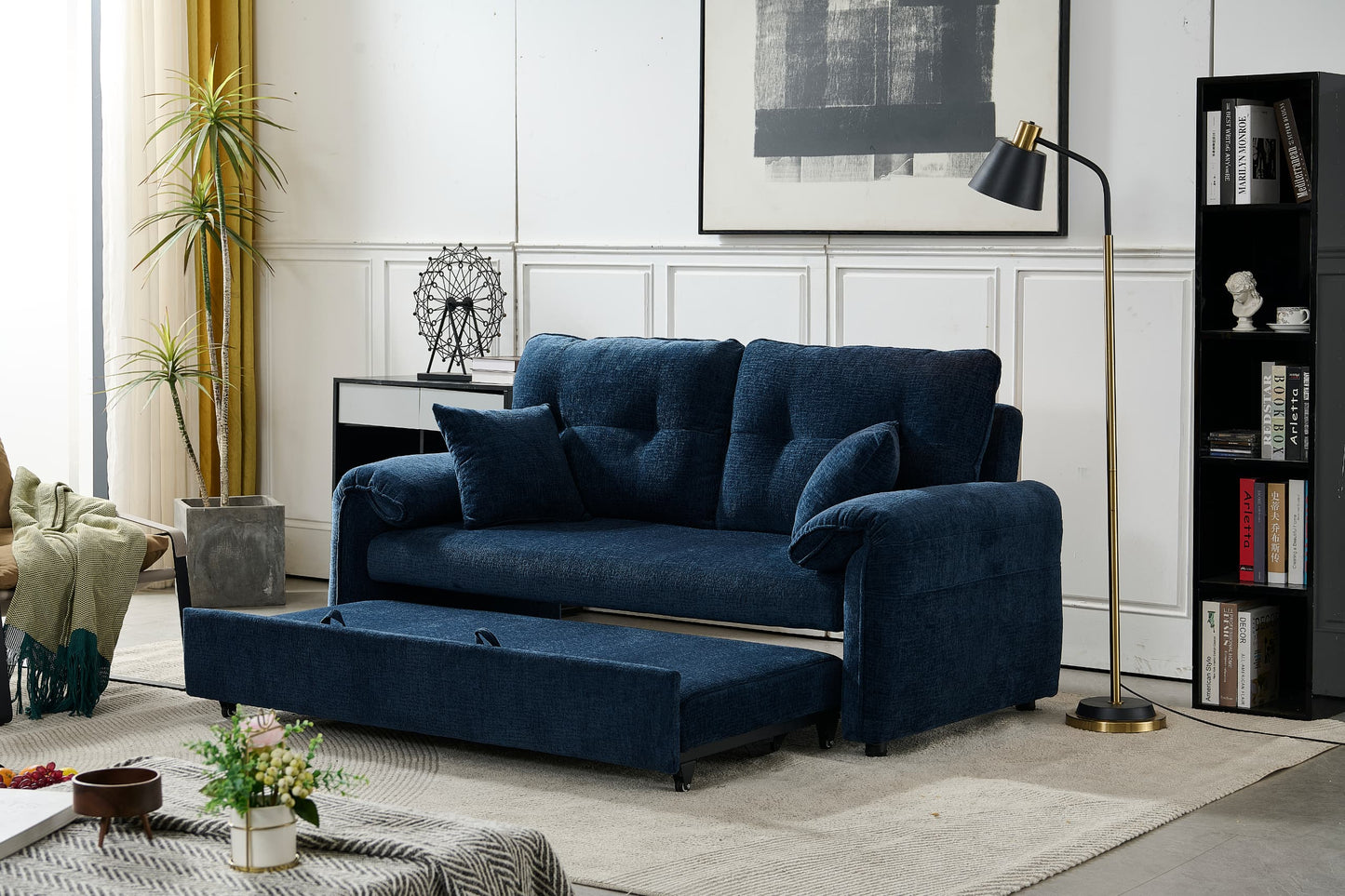 Boston Pull Out Sofa Bed Royal Blue