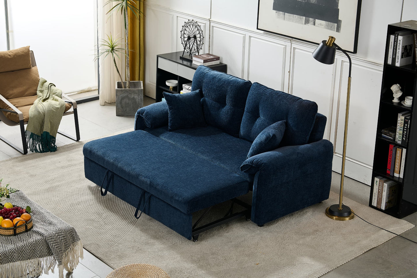 Boston Pull Out Sofa Bed Royal Blue