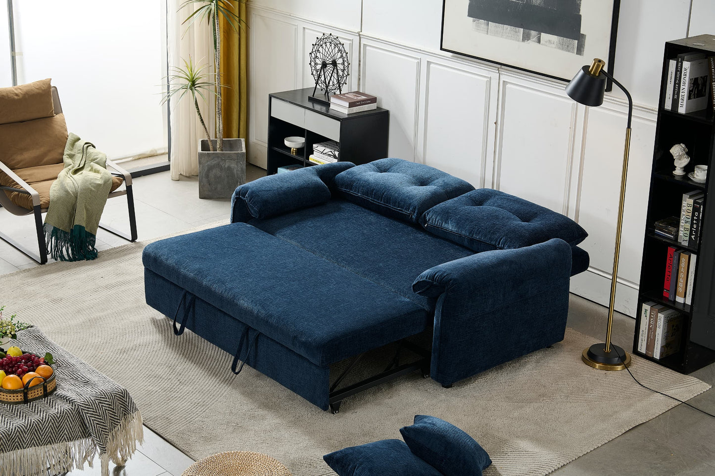 Boston Pull Out Sofa Bed Royal Blue