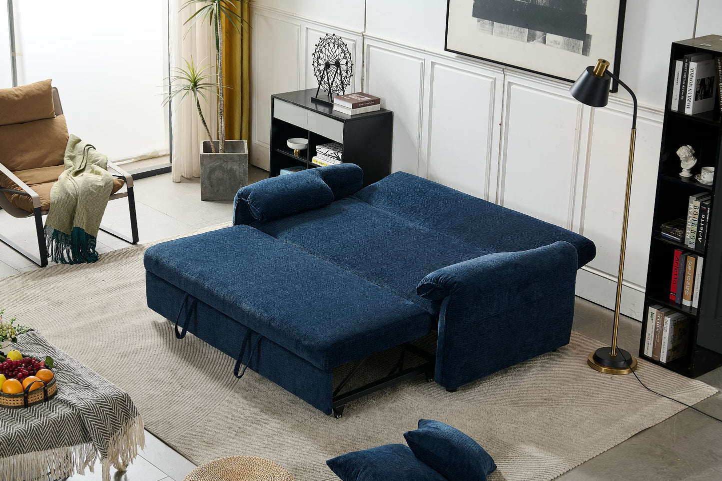 Boston Pull Out Sofa Bed Royal Blue