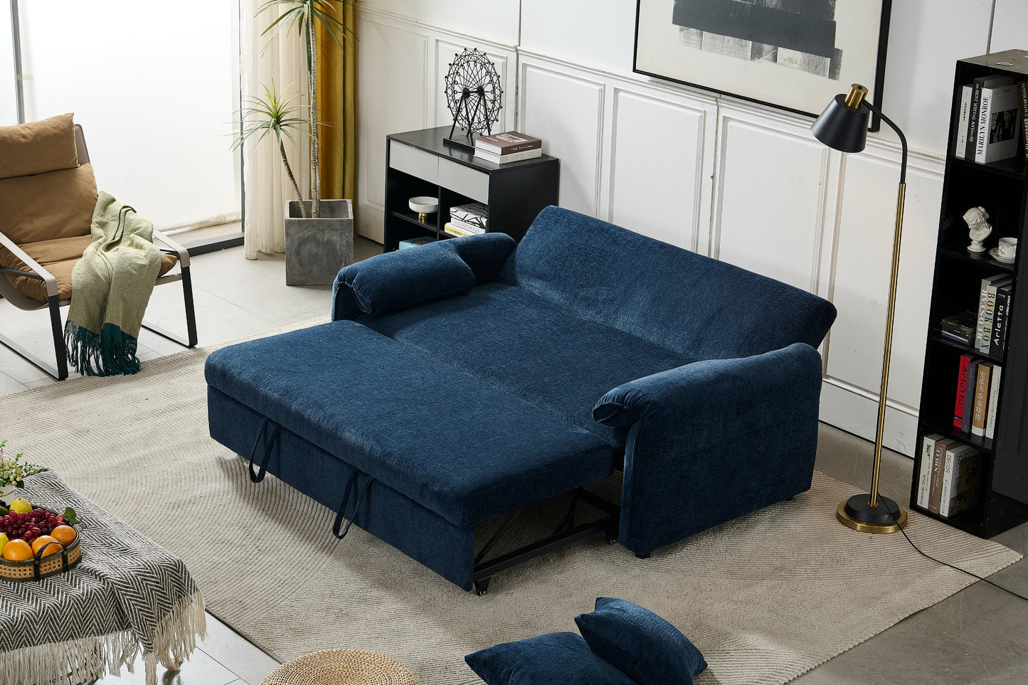 Boston Pull Out Sofa Bed Royal Blue