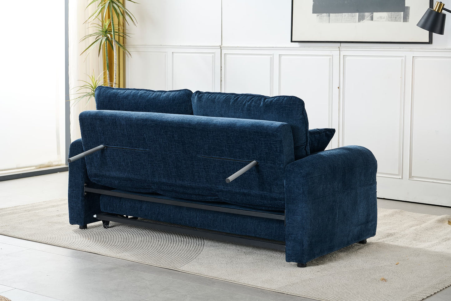 Boston Pull Out Sofa Bed Royal Blue