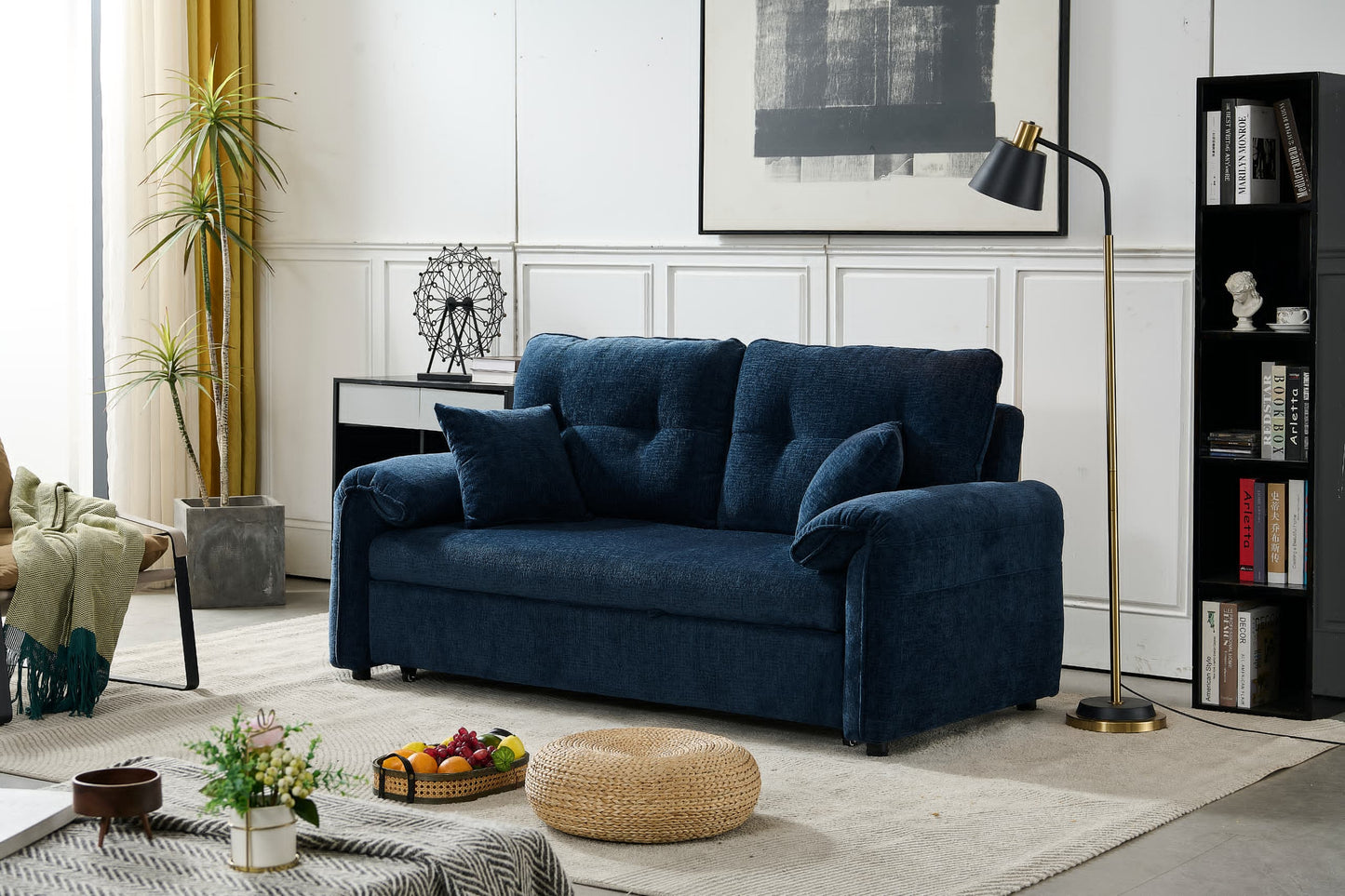 Boston Pull Out Sofa Bed Royal Blue