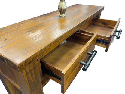 #046 Industrial Rustic Timber Hall Table