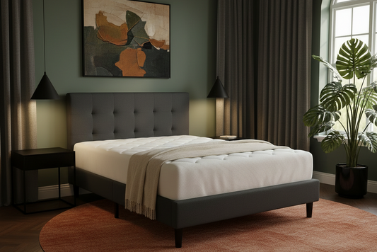 #07S Fabric Bedframe with Headboard