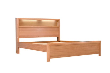 Cleve Queen Bedframe with USB/LED/Bookcase