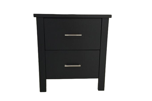 Tina 2 Drw Bedside Table Black