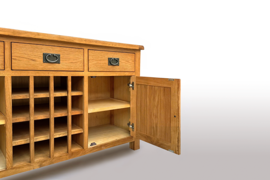 Ferngrove OAK Buffet Table with Wine Rack