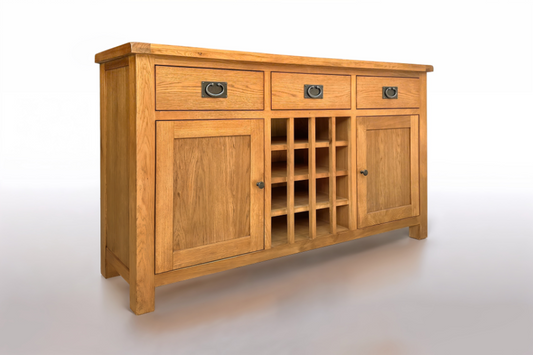 Ferngrove OAK Buffet Table with Wine Rack