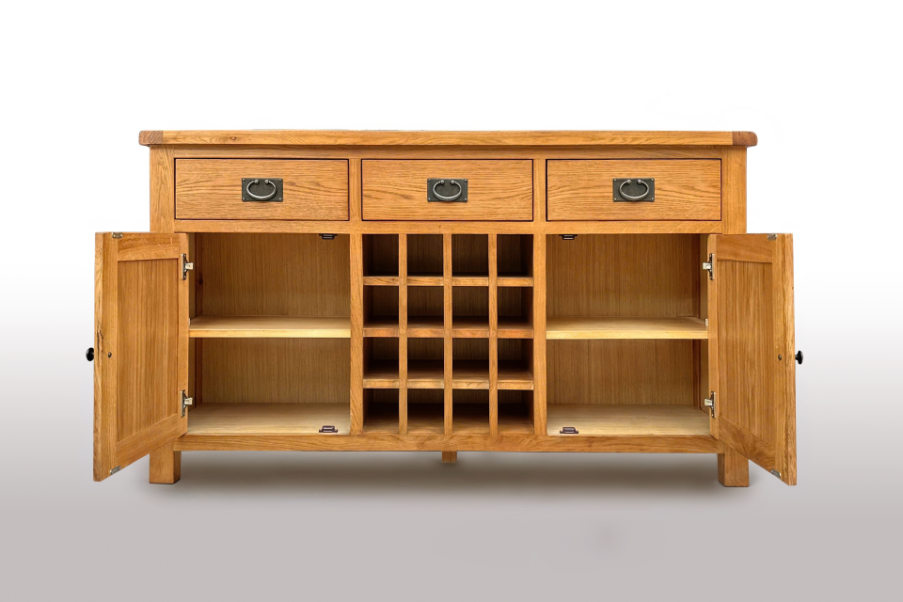 Ferngrove OAK Buffet Table with Wine Rack