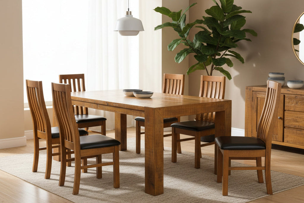 #046 Industrial Rustic Timber Dining Table