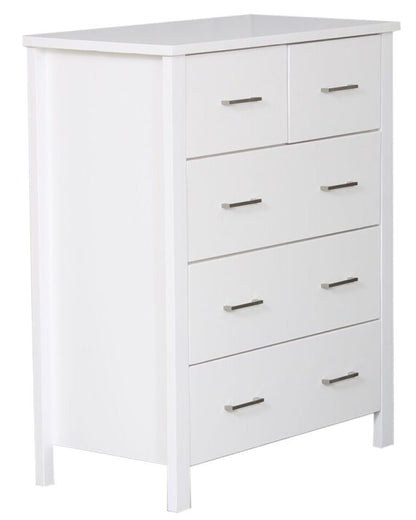 Tina White Tallboy 5 Drawer