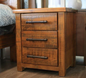#046 Industrial Rustic Timber 3 Drawer Bedside Table